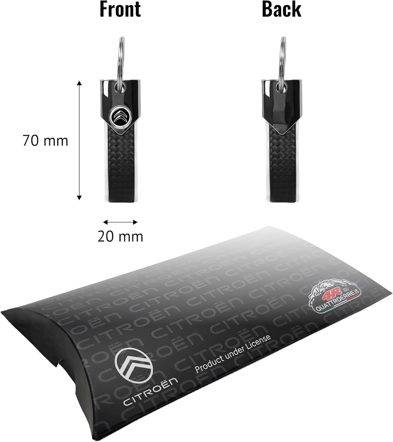 Detalle de Citroën Portachiavi Olografico Ufficiale, Carbon – stile e durata in un accessorio d’autore