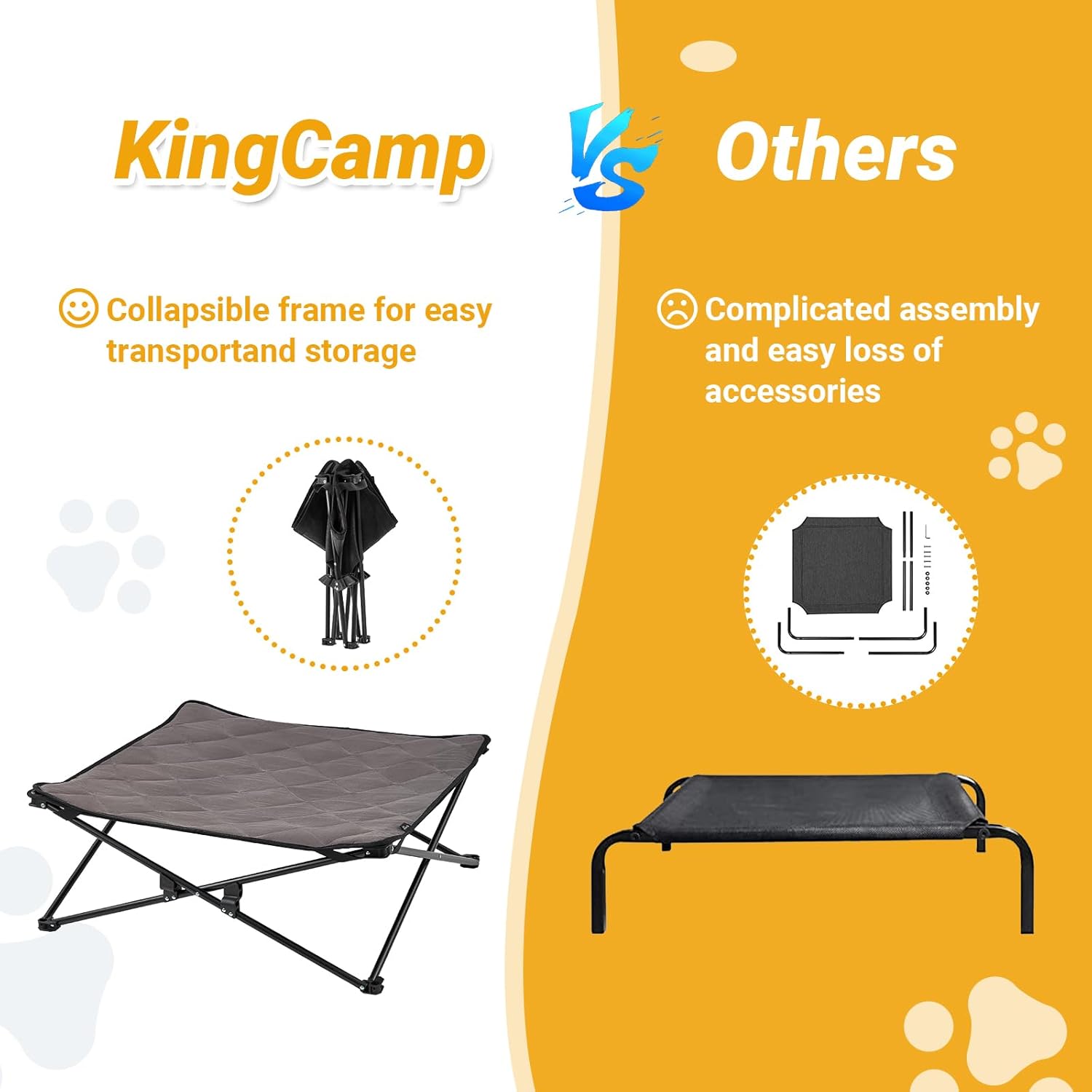 Thumbnail 2 de KingCamp Raised Dog Bed Outdoor & Indoor (Foldable, Removable Mat) – M up to 60kg