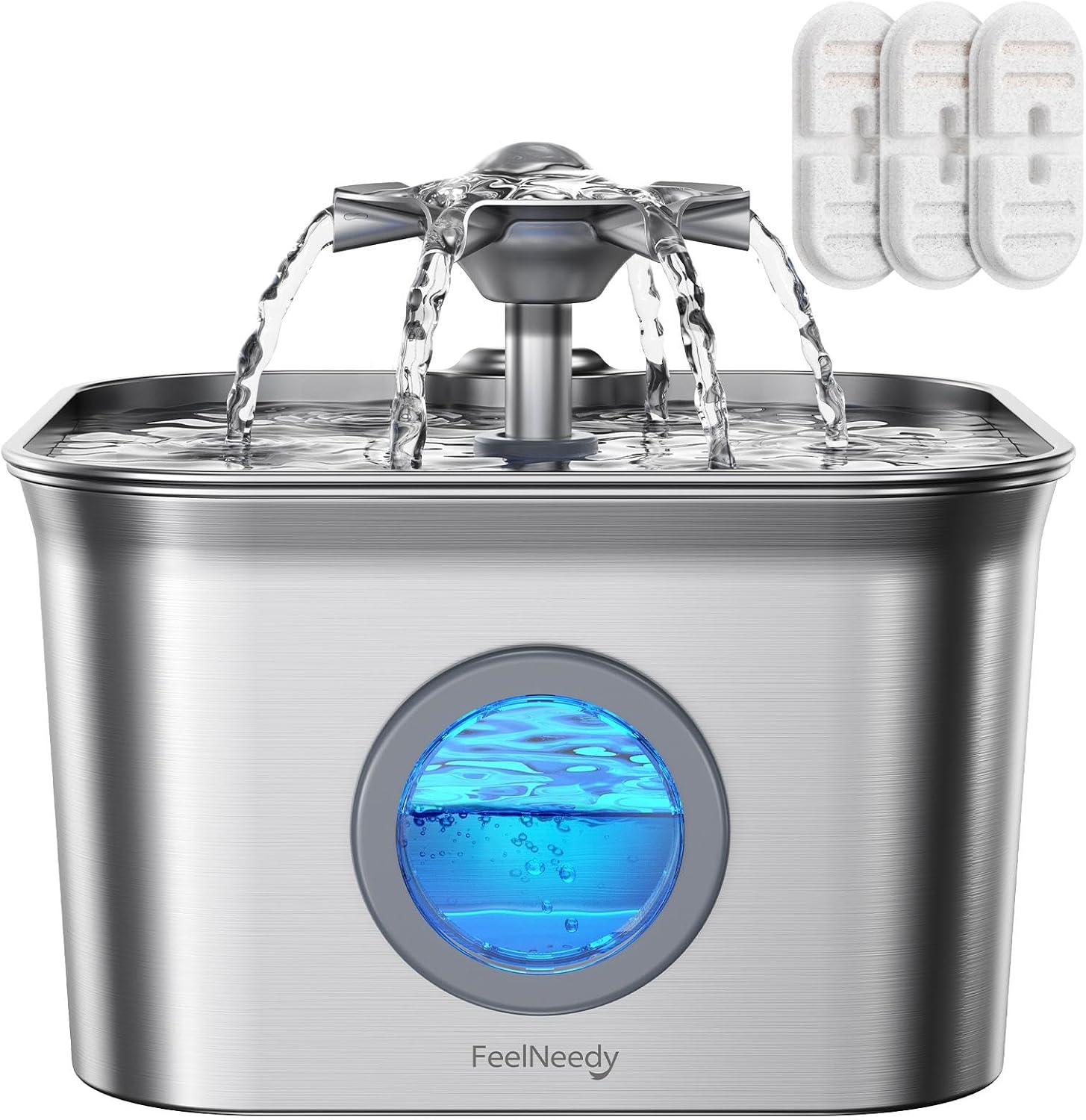 Detalle de FEELNEEDY 2.8L Stainless Steel Cat Fountain 🐱