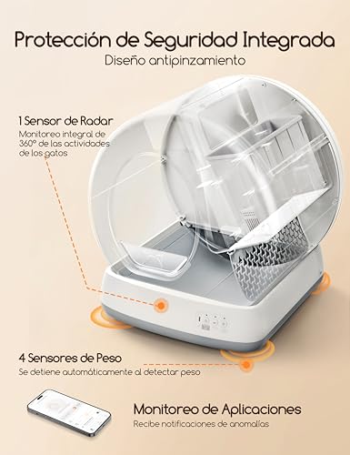 Detalle de MeoWant Arenero autolimpiable extragrande con app 🐱