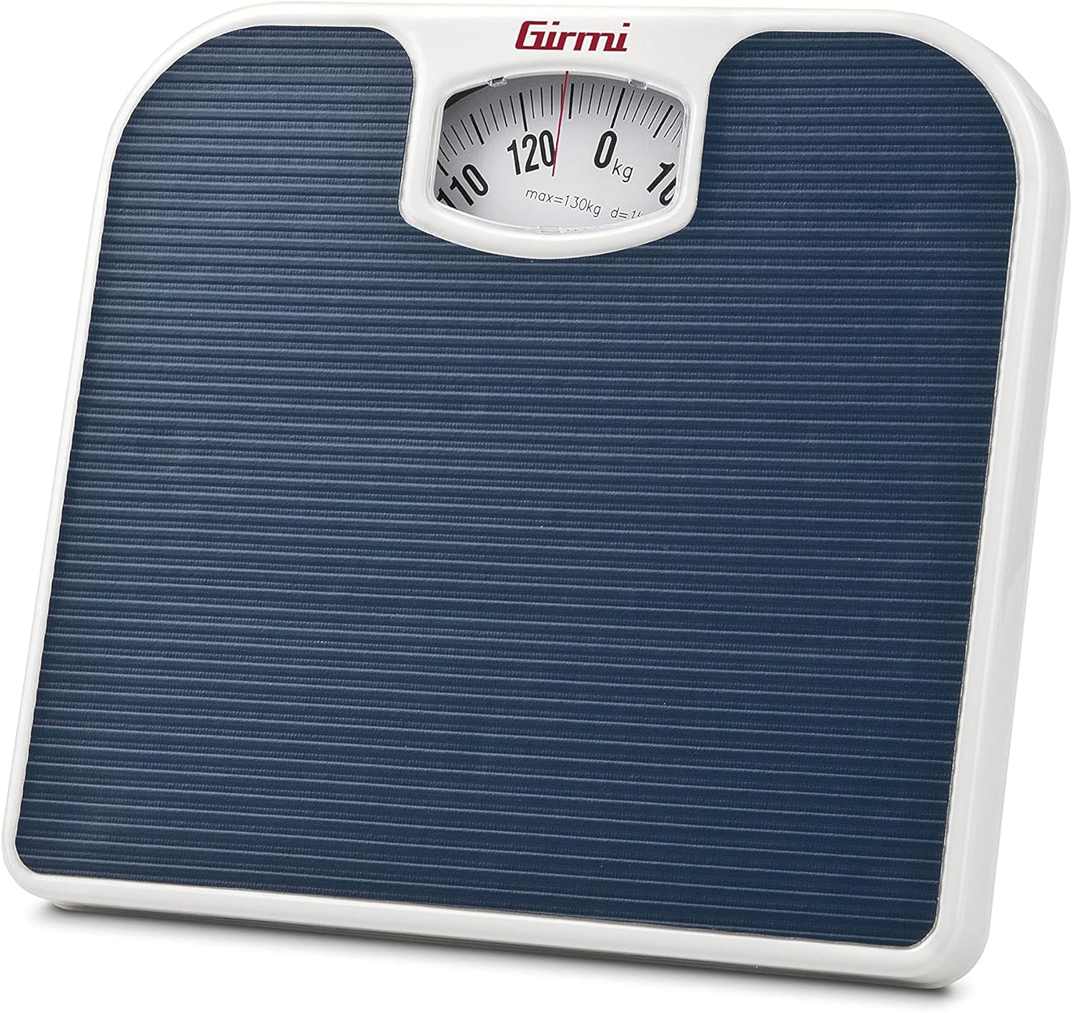 Detalle de Girmi BP02 bilancia pesapersone meccanica analogica blu, portata fino a 130 kg