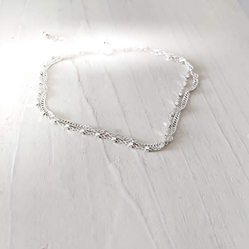 Thumbnail 6 de Annika Bella Double Stranded Sterling Silver Bracelet – Twirl & Satellite Chains
