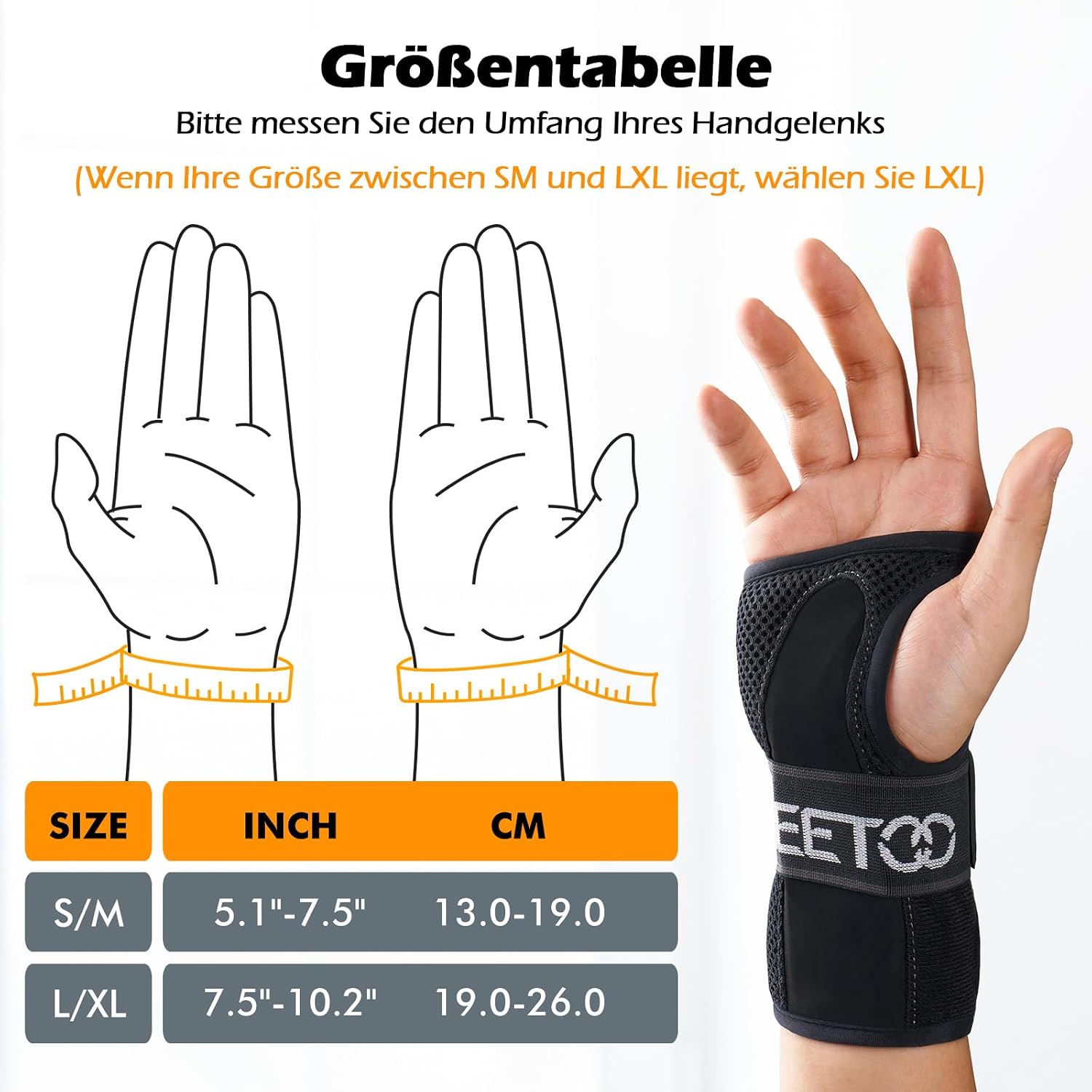 Detalle 2 de FREETOO Handgelenkstütze mit 3 Schienen