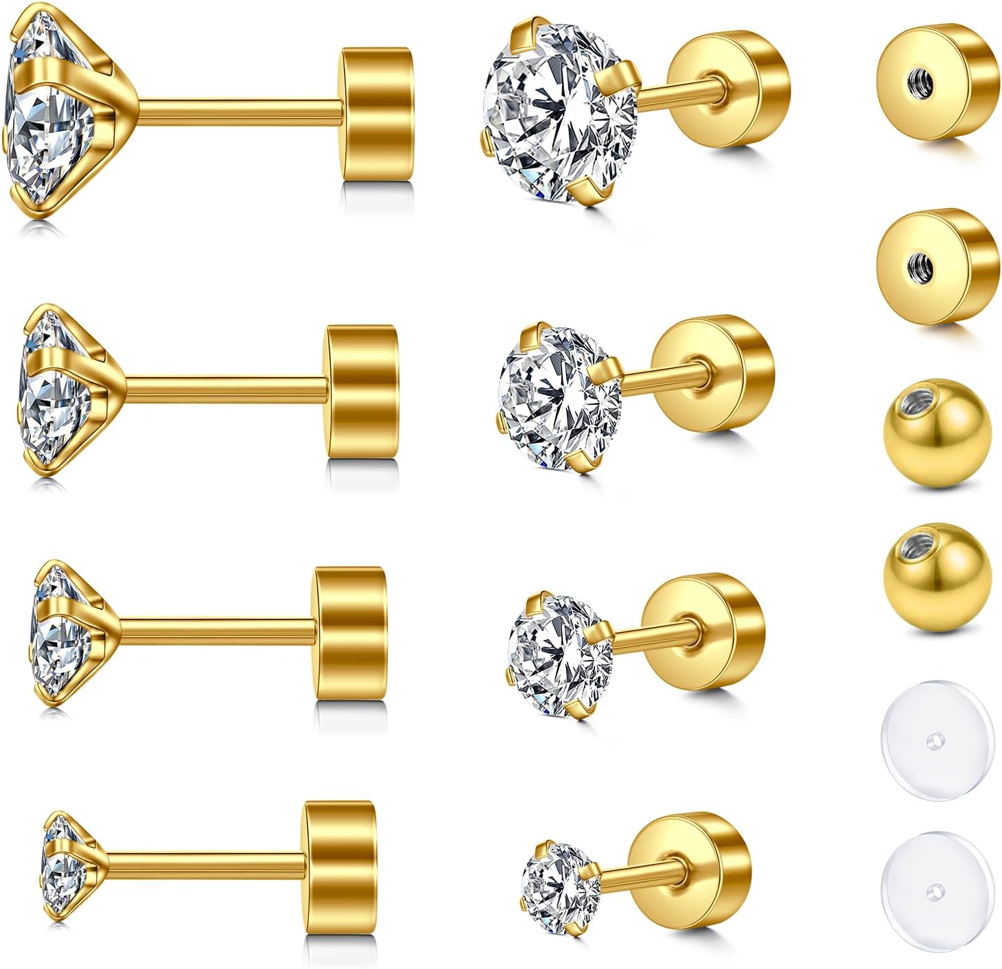 Detalle 2 de Longita Tragus Earrings Stud 6MM set