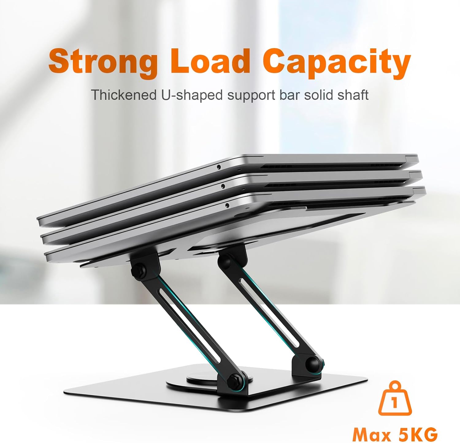 Thumbnail 6 de GRIFEMA Laptop Stand GB1050: Foldable, 360° Swivel Base, Adjustable Ergonomics