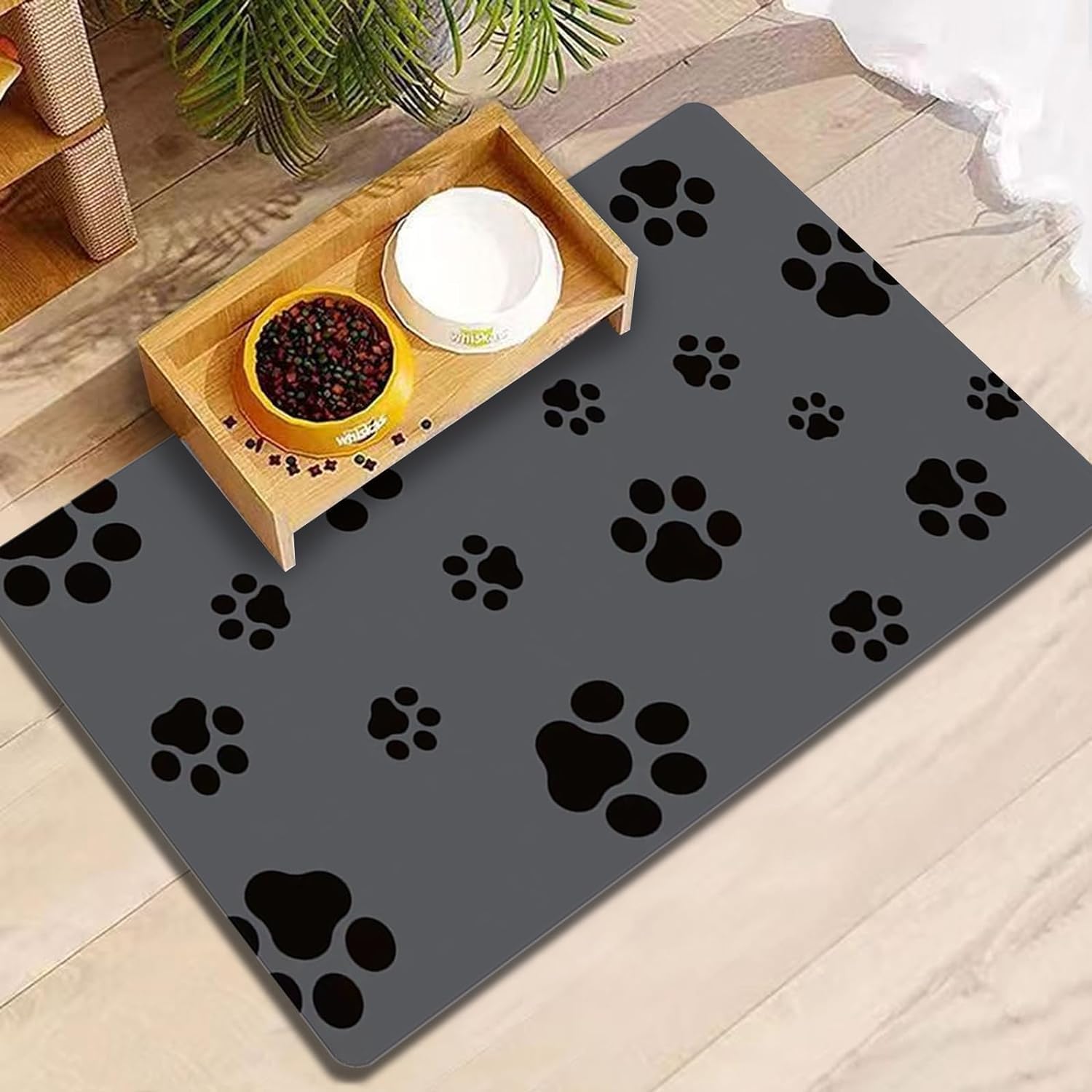 TOKLYUIE Pet Feeding Mat 30x50CM – absorbent dog & cat placemats with waterproof rubber backing