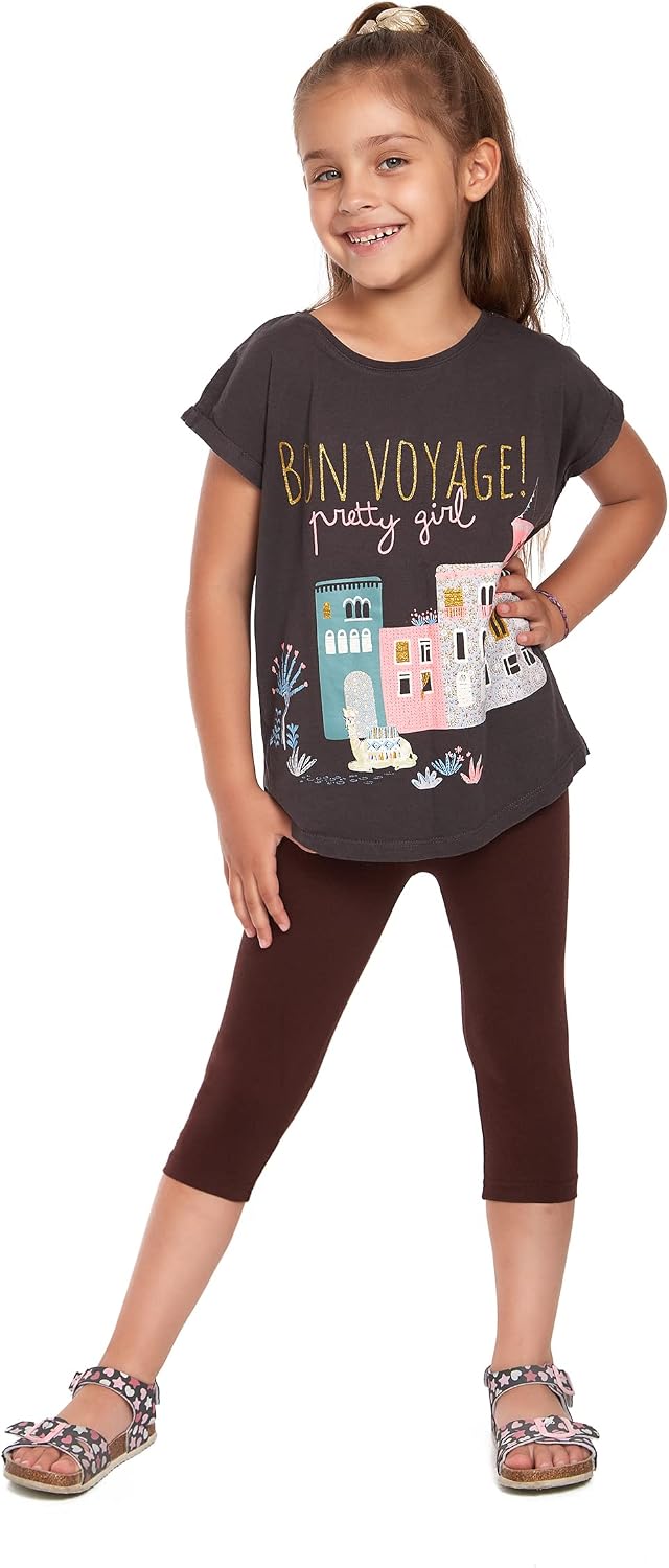 Detalle 2 de SOFTSAIL Girls 3/4 Capri Leggings – Cotton, Breathable and Stretchy for Active Kids