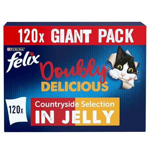 Detalle de FELIX Doubly Delicious Countryside Selection in Jelly – Beef, Poultry & More (120 x 85g Pouches)