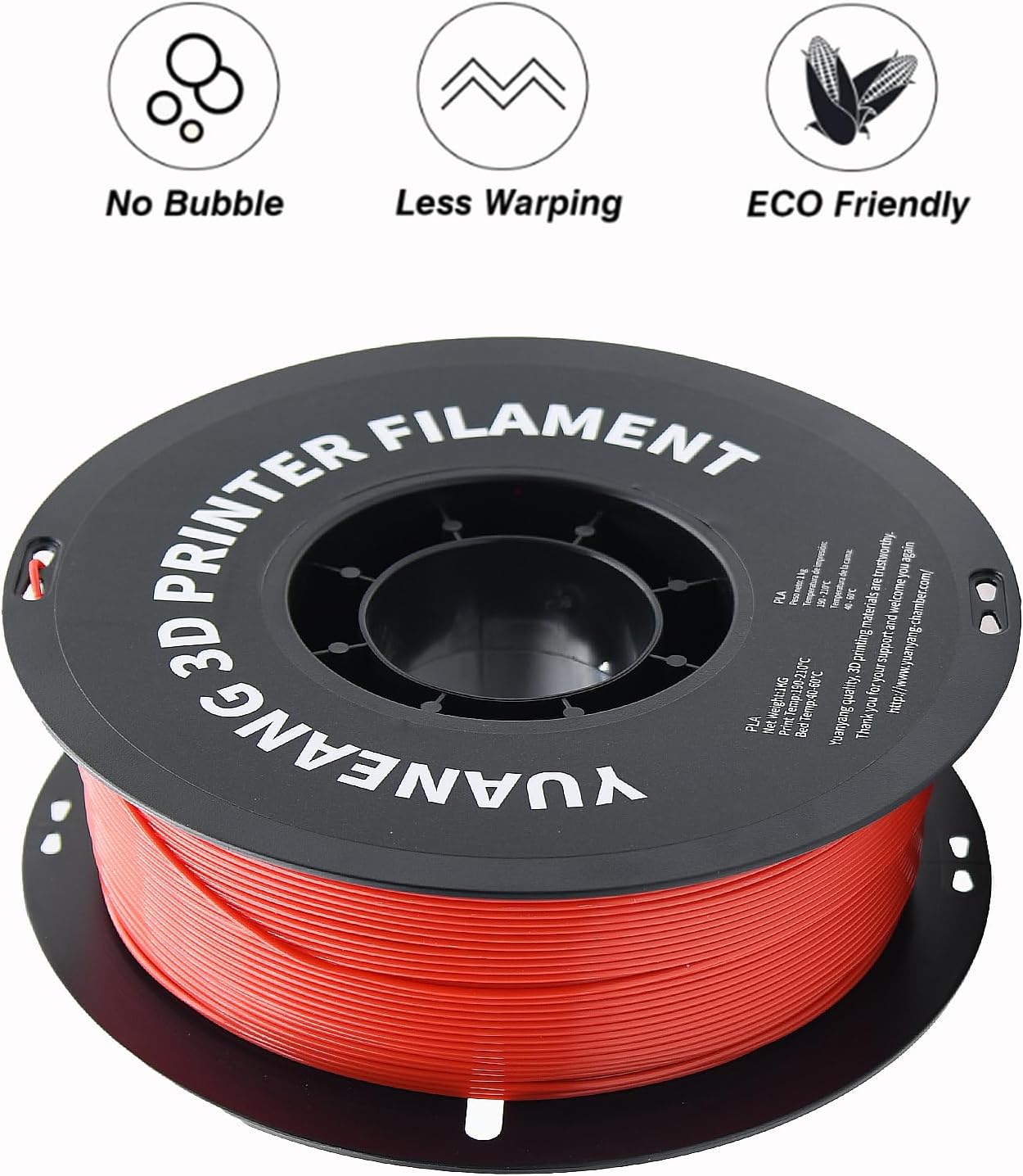Detalle de YUANEANG PLA 3D Printer Filament Bundle – 16 Spools of 1.75mm Monochrome PLA (16 kg total)