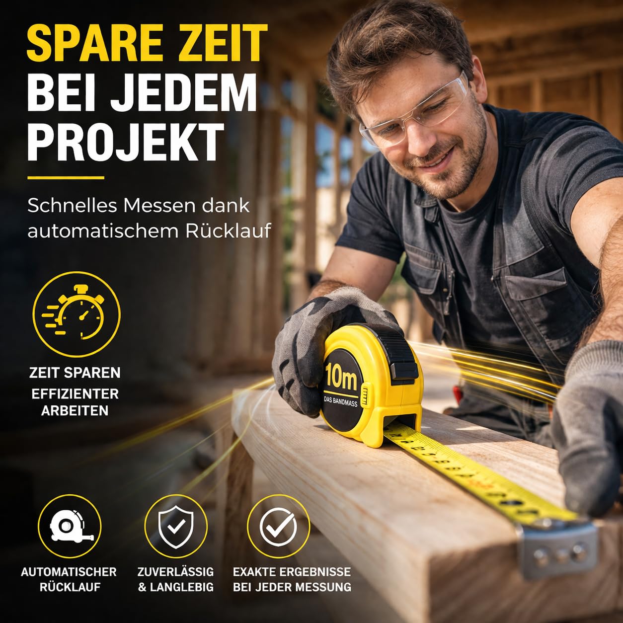 Thumbnail 2 de Premium Bandmaß 10 Meter mit Halterung – robuster Messhelfer für präzises Messen