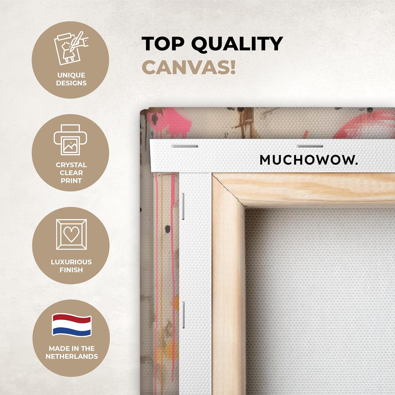 Thumbnail 1 de MuchoWow© Impressions sur toile 20x30 cm déco murale — Panda, ballon, street art