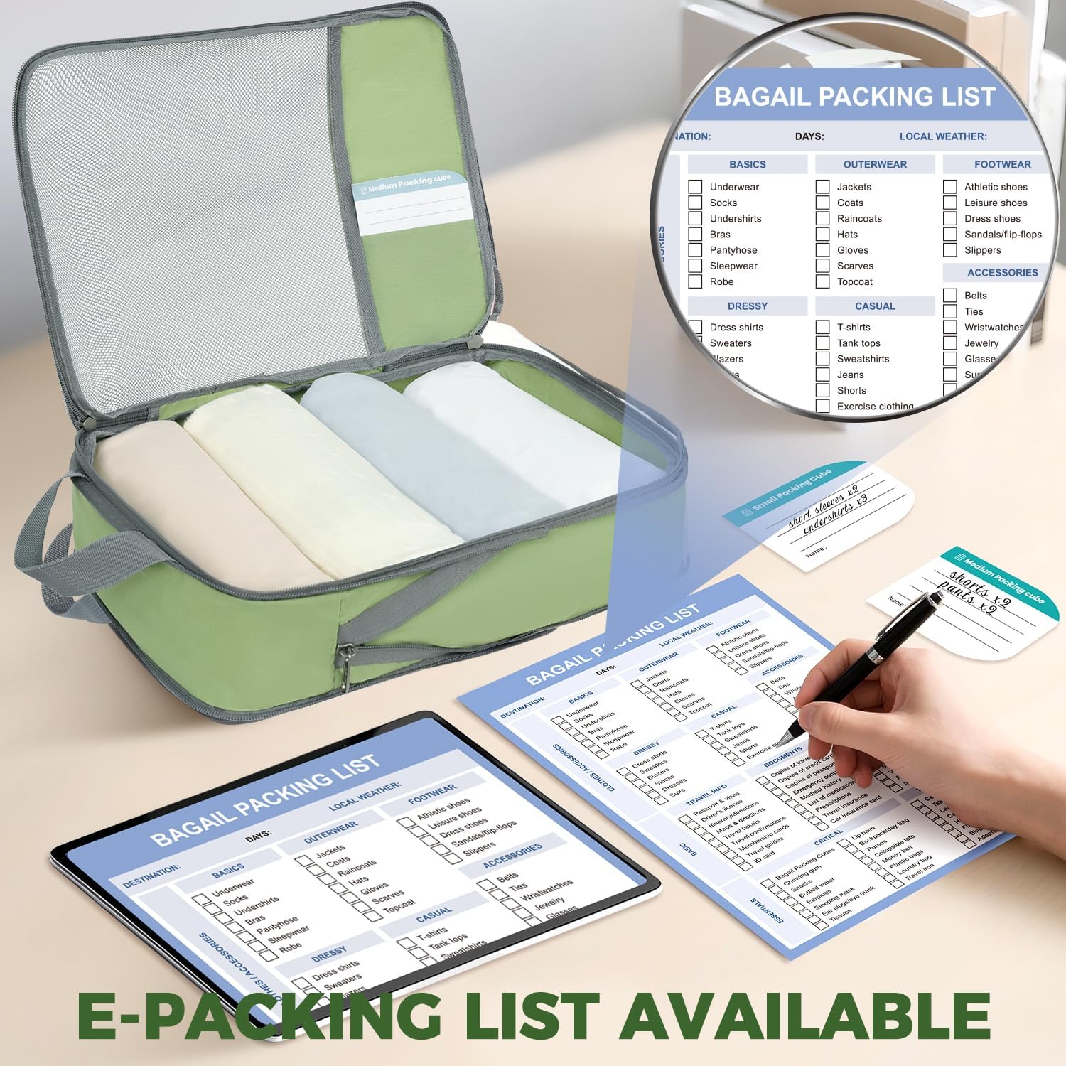 Detalle de BAGAIL Compression Packing Cubes 6-Piece Set