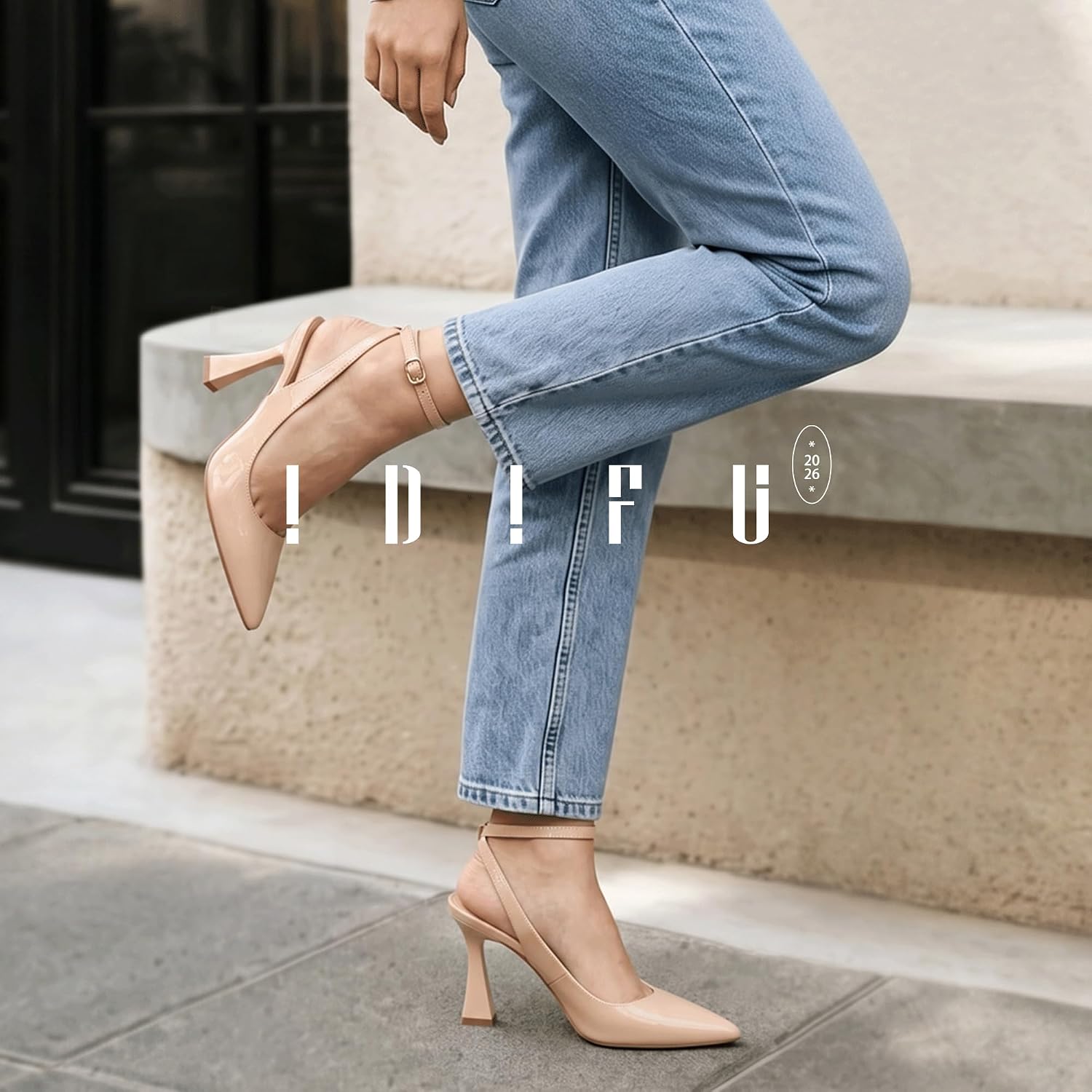 Detalle de IDIFU Women's Slingback Pumps, Pointed Toe