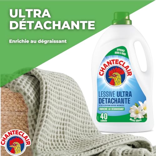 Thumbnail 2 de Chanteclair Lessive Liquide Musc Blanc 40 Lavages – 8x1800 ml, nettoyage efficace à basse température