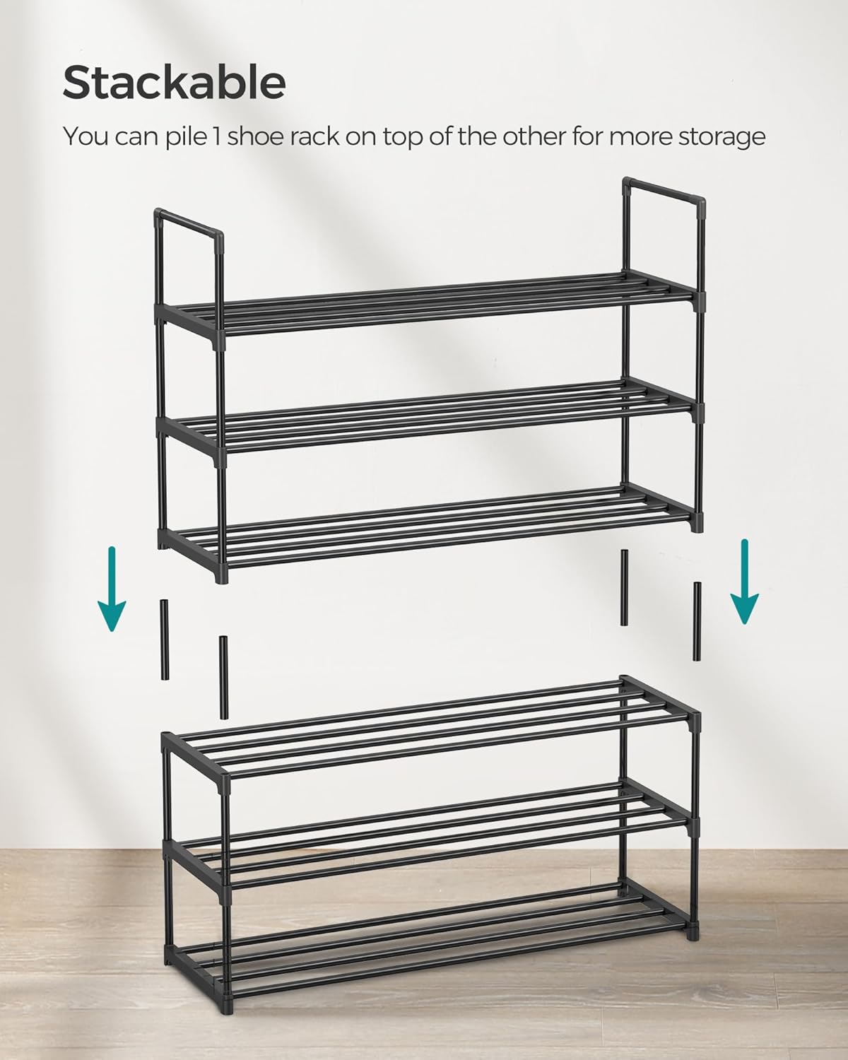 Thumbnail 6 de SONGMICS 3-Tier Shoe Rack 30 x 92 x 55 cm