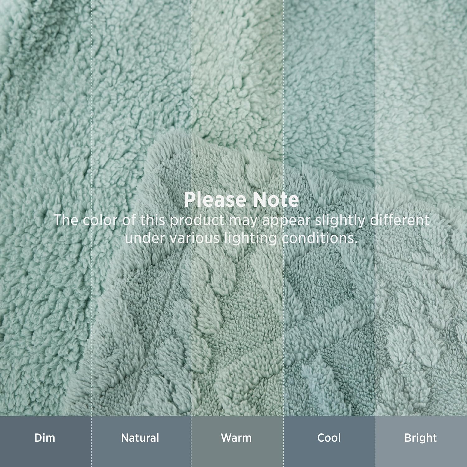 Thumbnail 6 de Bedsure Sherpa Fleece Blanket, Queen 90x90 Inches, Sage Green Cable Jacquard