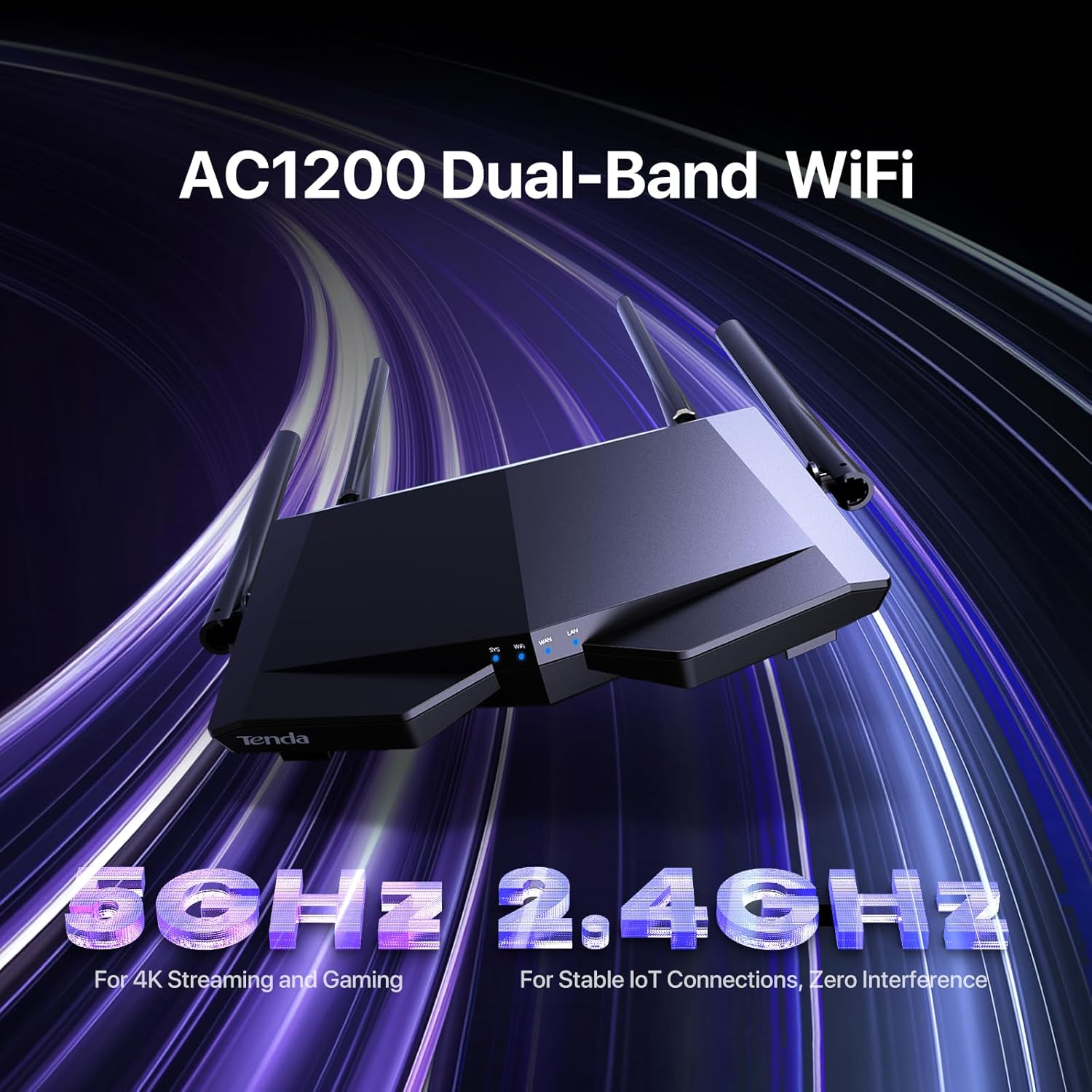 Thumbnail 1 de Tenda AC6 AC1200 Dual Band Router 4×100 Mbps