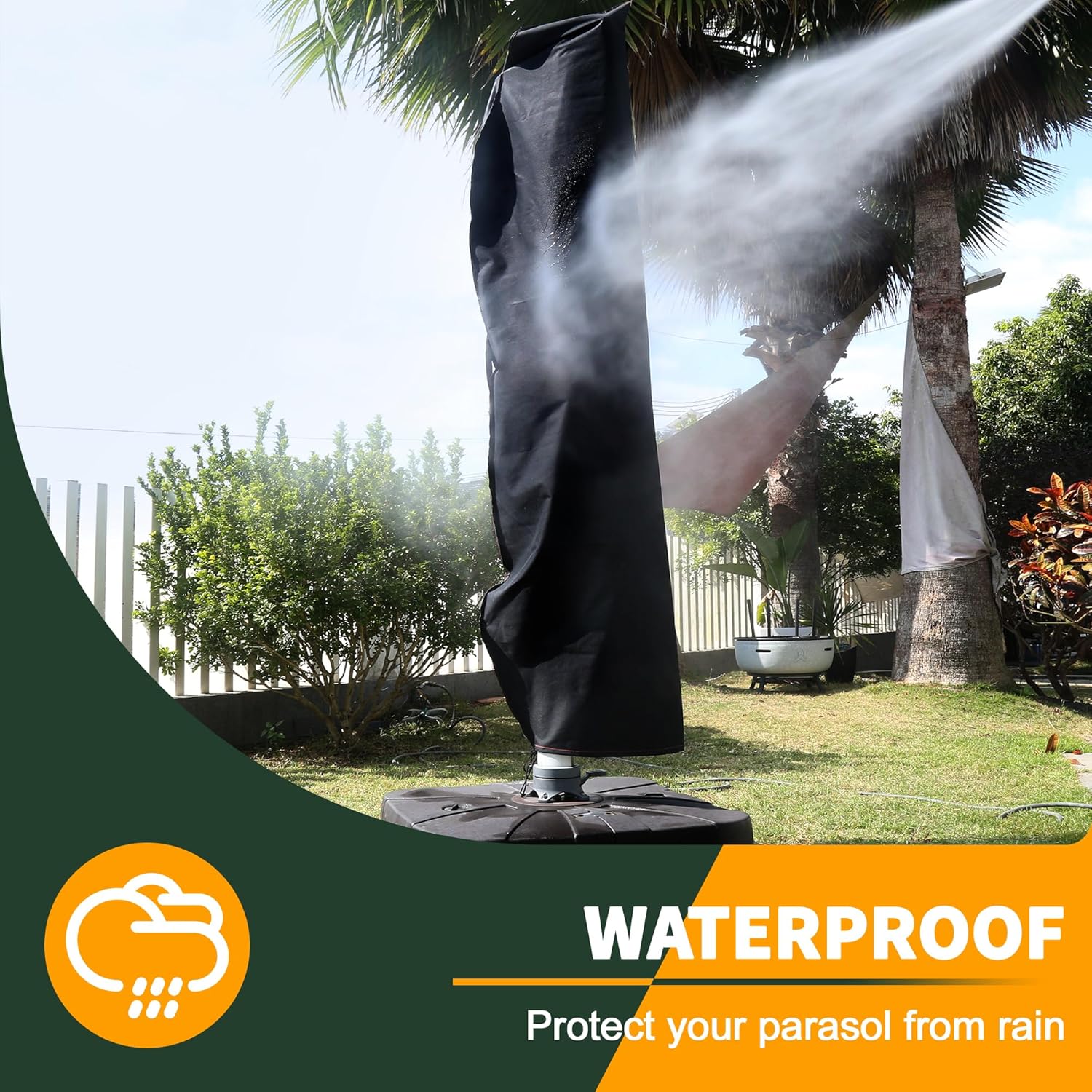 Thumbnail 2 de Enzeno Ampelschirme Schutzhülle für Sonnenschirme 3 bis 4 m (280 x 40/81/50 cm) – wasserdichte Abdeckhaube