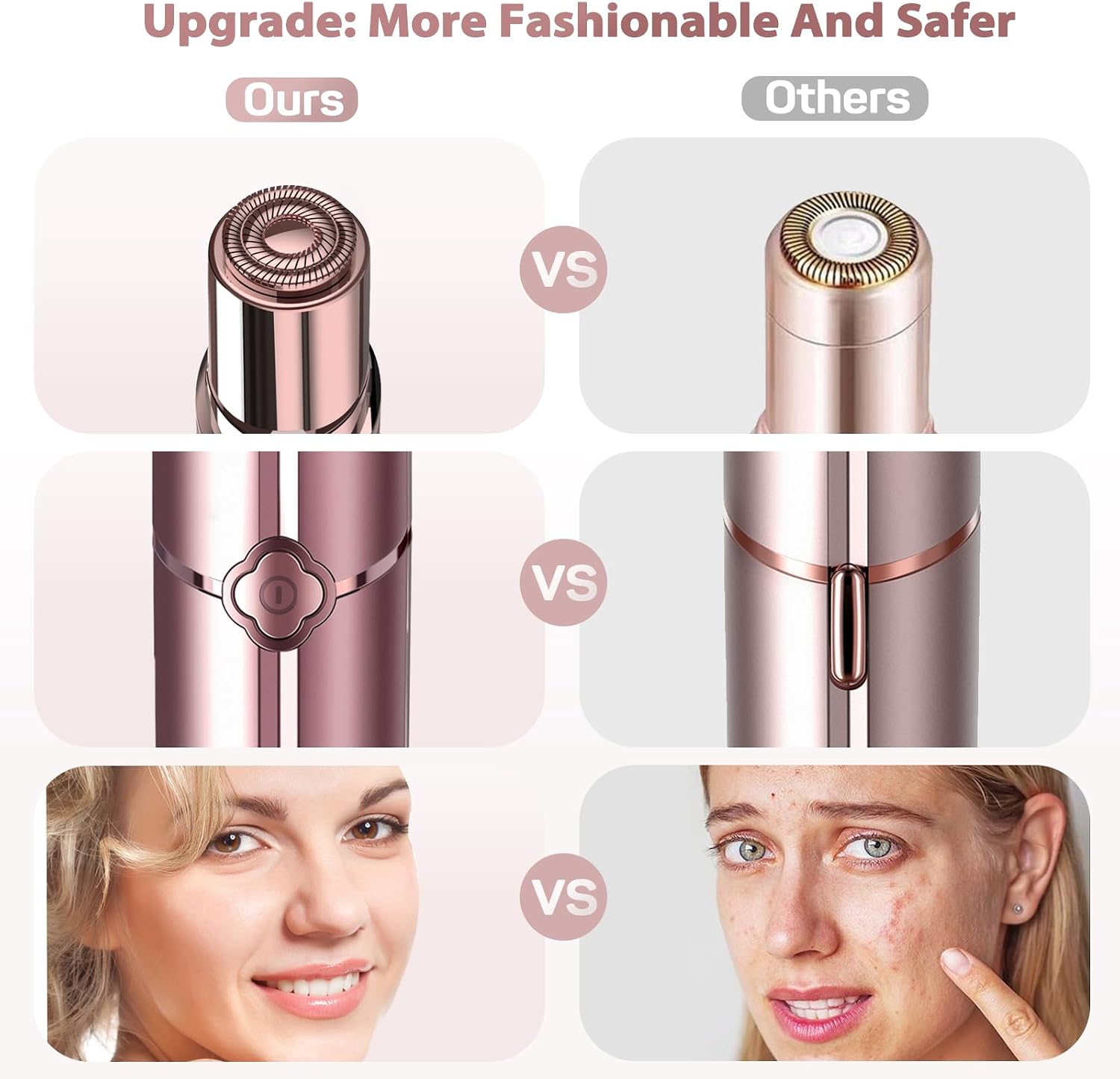 Thumbnail 4 de Facial Hair Removal for Women - As Seen on TV: Gentle, Painless Electric Face Shaver with 2 Replacement Heads