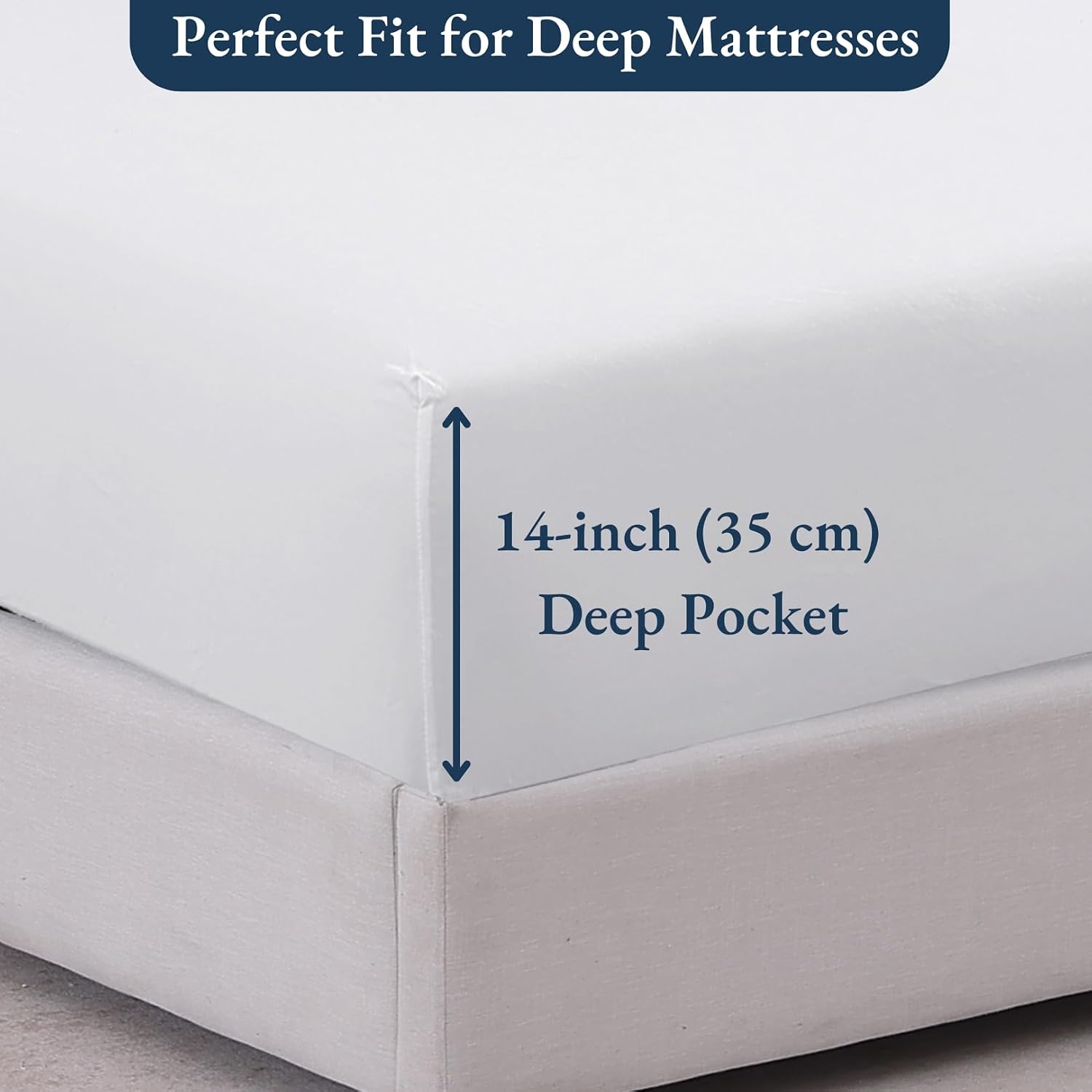 Thumbnail 3 de King Fitted Sheet Deep Pocket 14 inch fitted sheet