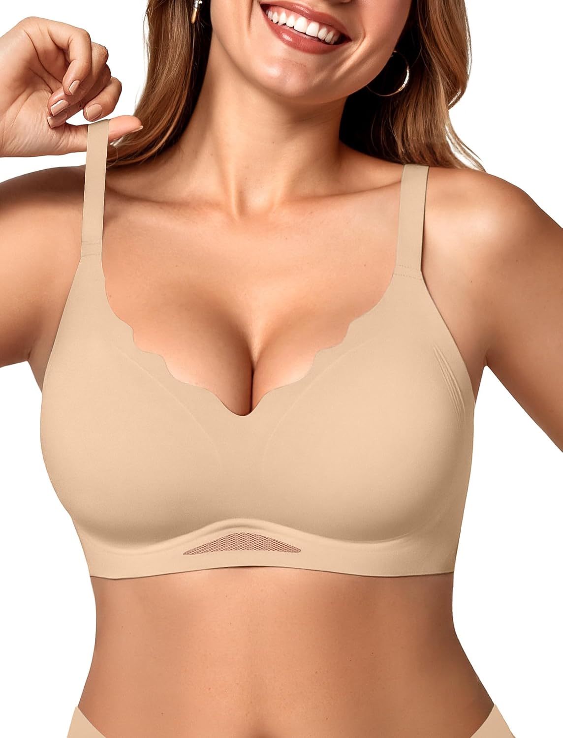 Detalle de OEAK Womens Wireless Push-Up Bralette — Seamless Comfort