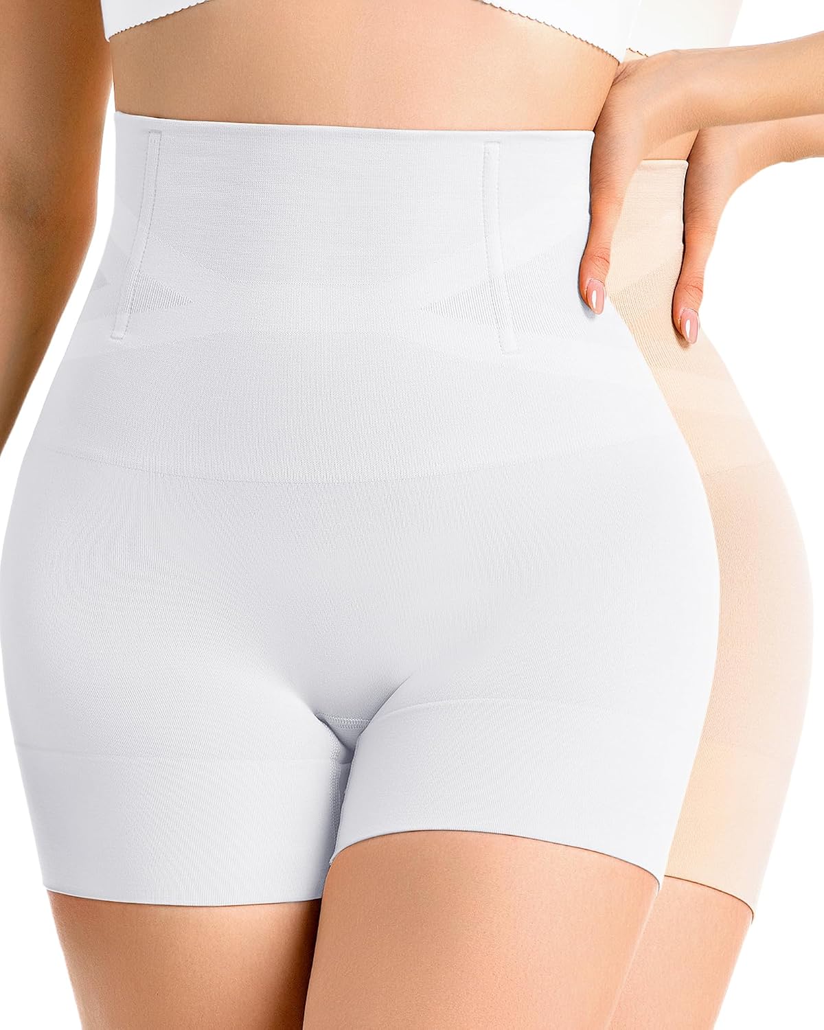 Detalle de ForeverShaper Seamless Tummy Control Shapewear Shorts with Double-Layer Compression