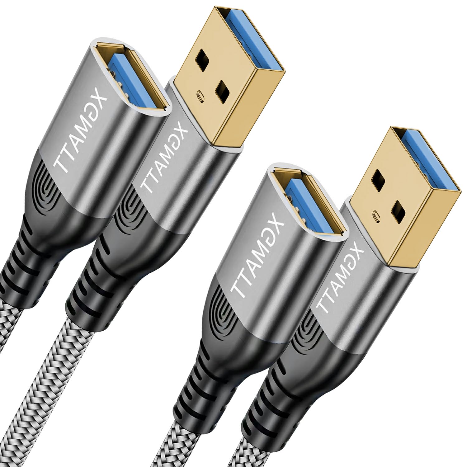 Detalle de XGMATT USB 3.0 Extension Cable (3m, 2-pack) Type A Male to Female, 5Gbps data sync
