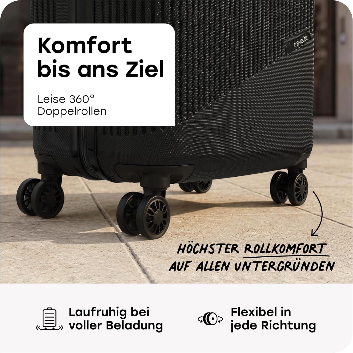 Detalle de Travelite Bali M Koffer 67 cm – 65 Liter, ABS-Hartschale, TSA-Schloss, leicht & wendig