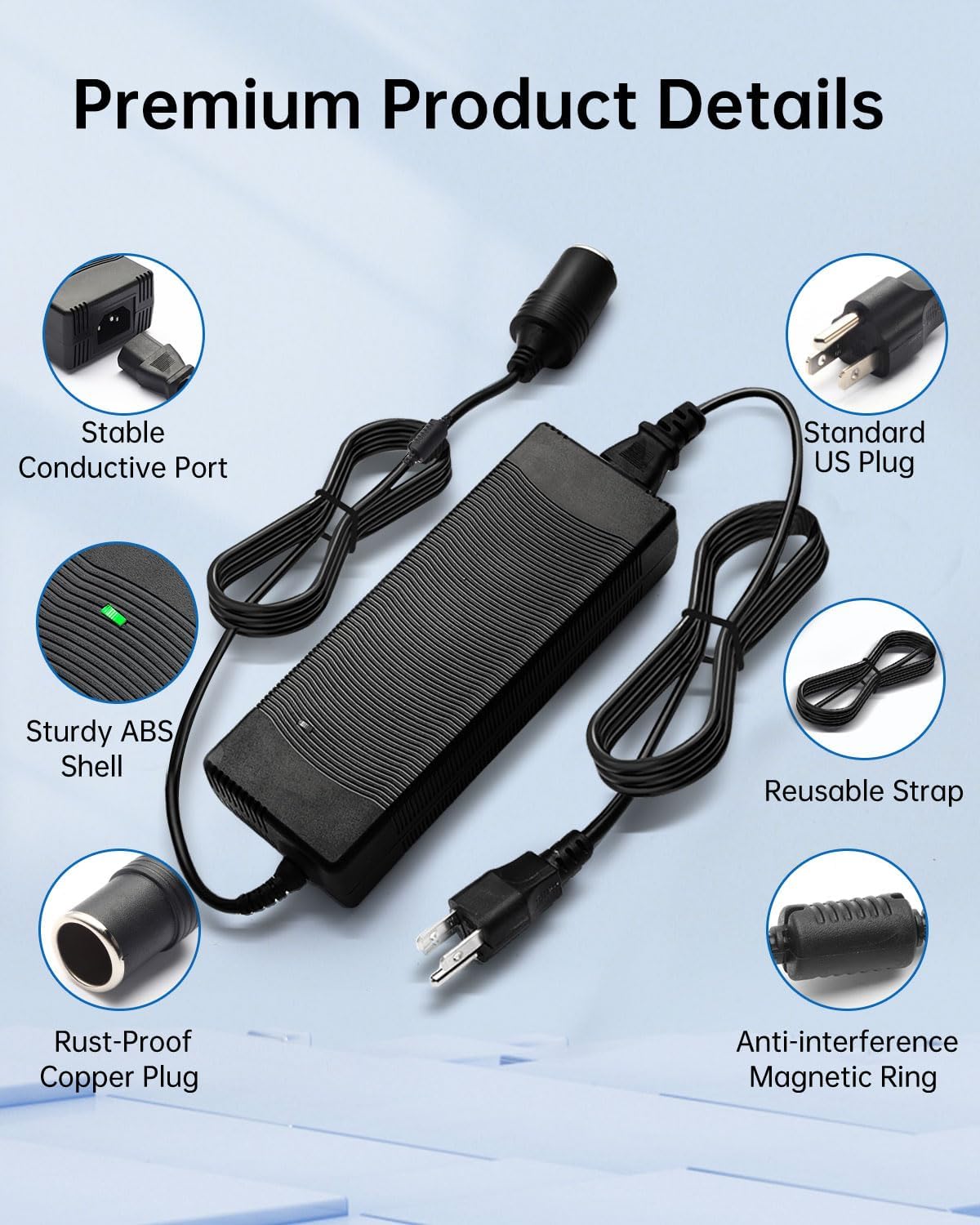 Detalle 2 de Arecwy 12V 15A AC-to-DC Converter, 180W with Cooling Fan