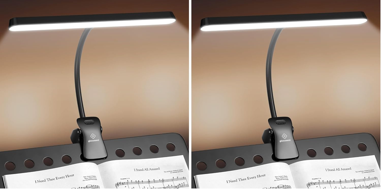 Thumbnail 6 de Glocusent 57 LED Notenpultleuchte – USB‑C klimmende Augenpflege-Lampe für Klavier mit 3 Farben & 5 Helligkeiten