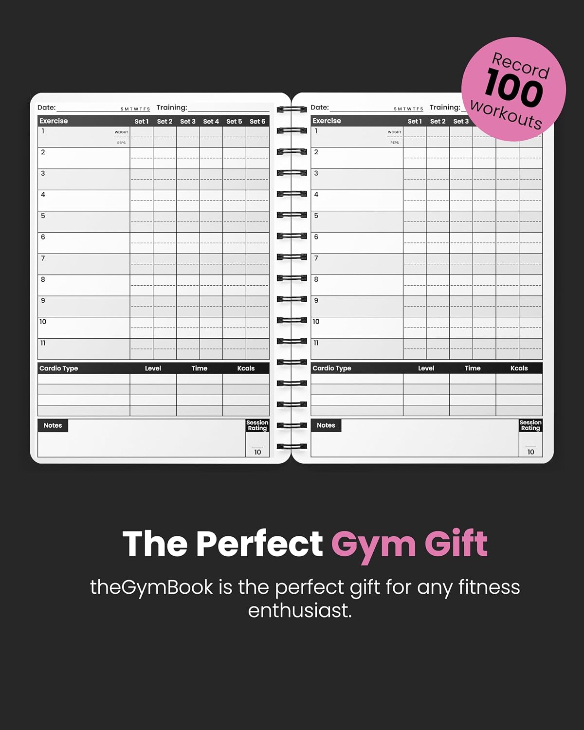 Thumbnail 6 de theGymBook Gym Log Book – A5 Workout Journal (Pink) with 100 Pages