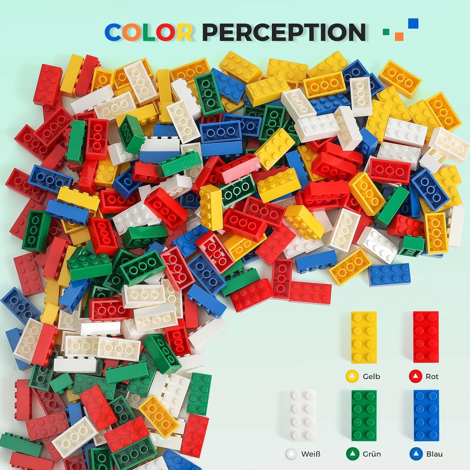 Thumbnail 1 de HUIZDQ 2x4 500-piece building bricks set (multicolour) for creative, compatible builds