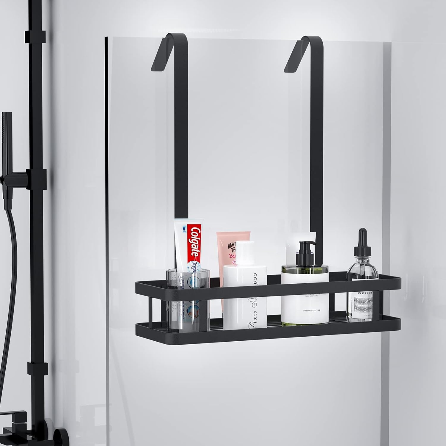 Thumbnail 4 de Bestdon Duschregal/Hängeregal in Schwarz (ohne Bohren) für die Duschwand, 34,5 × 12 × 40 cm