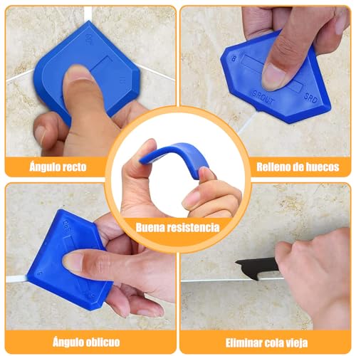 Detalle de FOLAI Aplicador Silicona 3 en 1: Kit de Calafateo para Baño y Cocina
