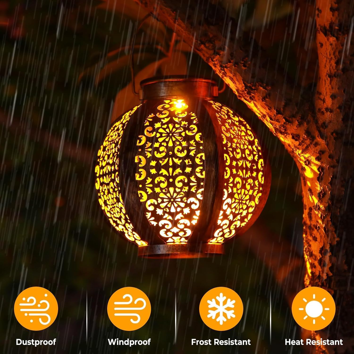 Thumbnail 4 de OxyLED Solar Lanterns for Outside (2 Pack): Warm White, IP44 Waterproof Garden Lighting