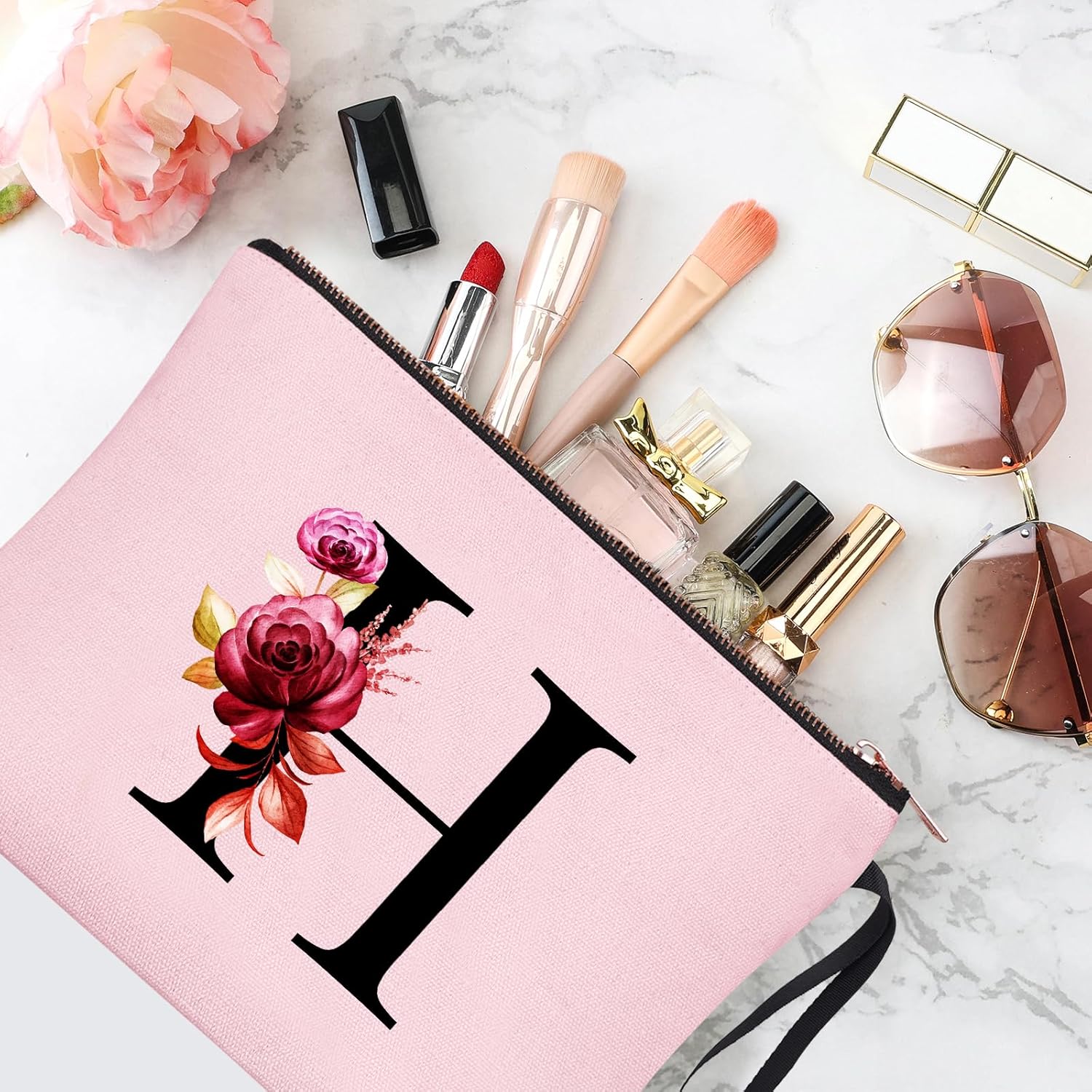 Thumbnail 4 de Vavabox A-Z Personalized Initial Makeup Bag H Pink