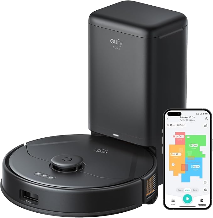 Detalle de eufy X8 Pro Robot Aspirador🧹 con Base Autovaciado y Laser