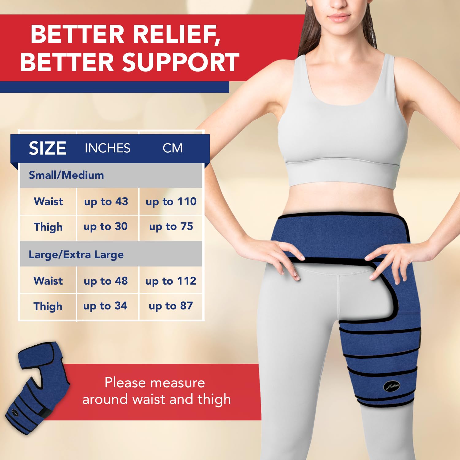 Detalle de Hip brace stabilising support for left leg
