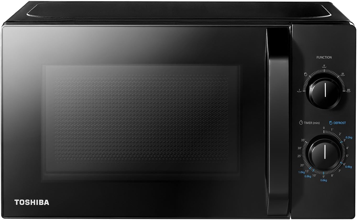 Detalle de Toshiba MW2-MM20PE(BK) Freistehend Mikrowelle – 20 L, 700 W, LED-Innenbeleuchtung