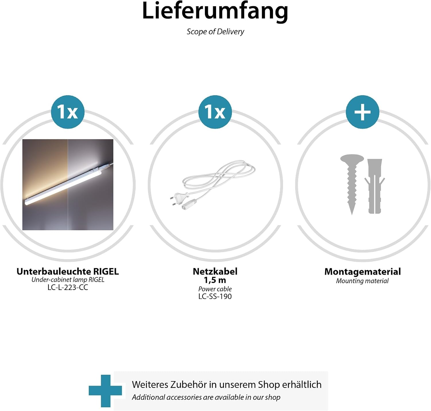 Thumbnail 6 de ledscom.de RIGEL Unterbauleuchte 57cm 8,8 W