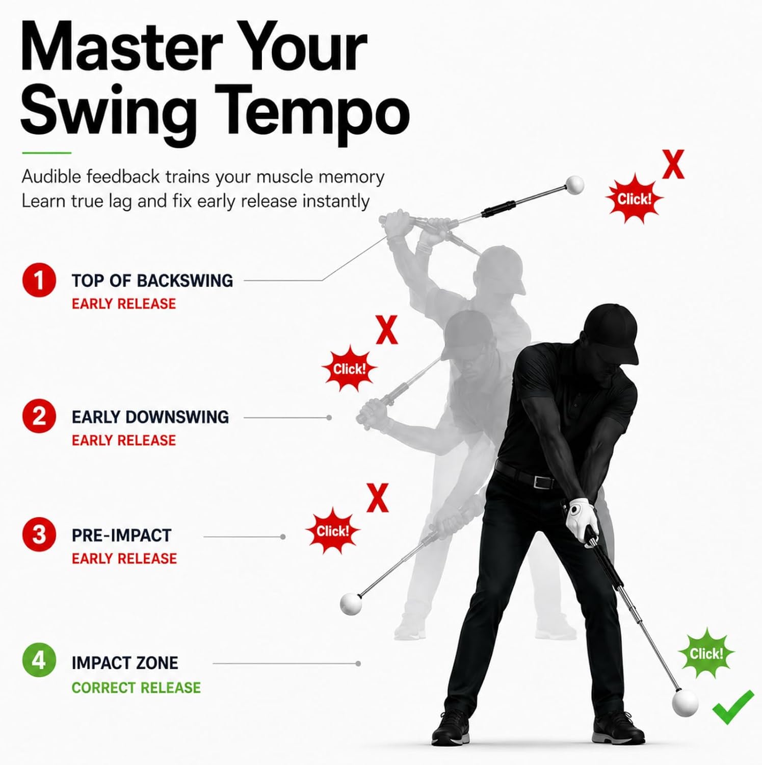 Detalle de ECOSEVEN Golf Swing Trainer, Right-Handed