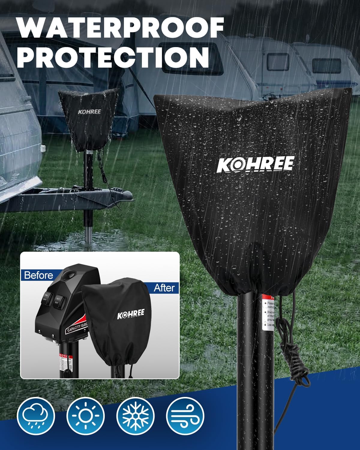 Thumbnail 6 de Kohree Electric Trailer Jack 4000lbs for A-Frame Campers: Heavy Duty RV Tongue Jack