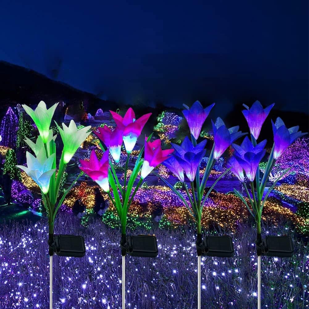 Thumbnail 1 de SOLARBABY Luci solari Giardino esterno Multicolore: fiore gigante con 7 colori e design flessibile