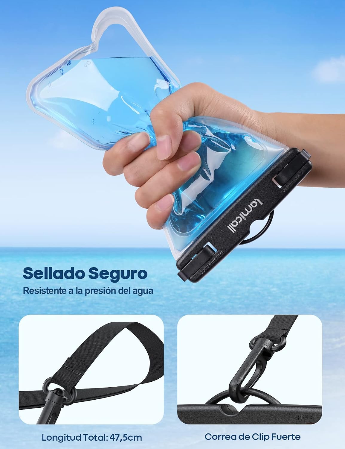 Thumbnail 3 de Lamicall Funda Impermeable Móvil 7 Pulgadas