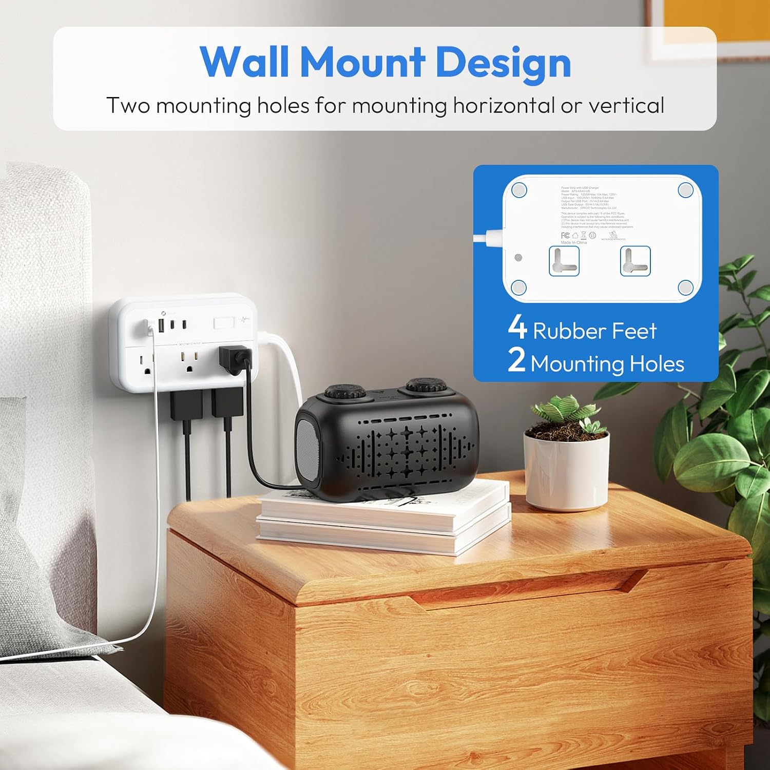 Thumbnail 4 de NTONPOWER APS-6A2U2C-US Power Strip, 10 ft Flat Cord, 6 Outlets and 4 USB Ports