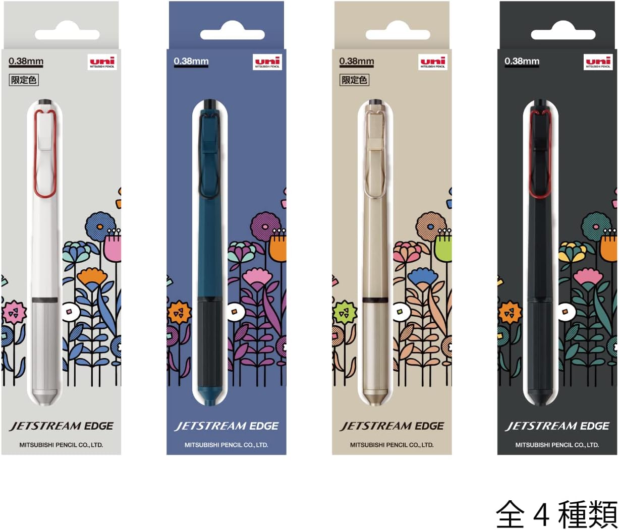 Detalle de 三菱鉛筆 ジェットストリーム エッジ GSXN100338B15 油性ボールペン 0.38mm 花柄