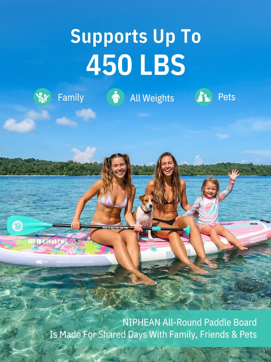 Thumbnail 2 de Niphean Inflatable 10’6” Stand Up Paddle Board with SUP Accessories, Anti-Slip EVA Deck (Adults & Youth)