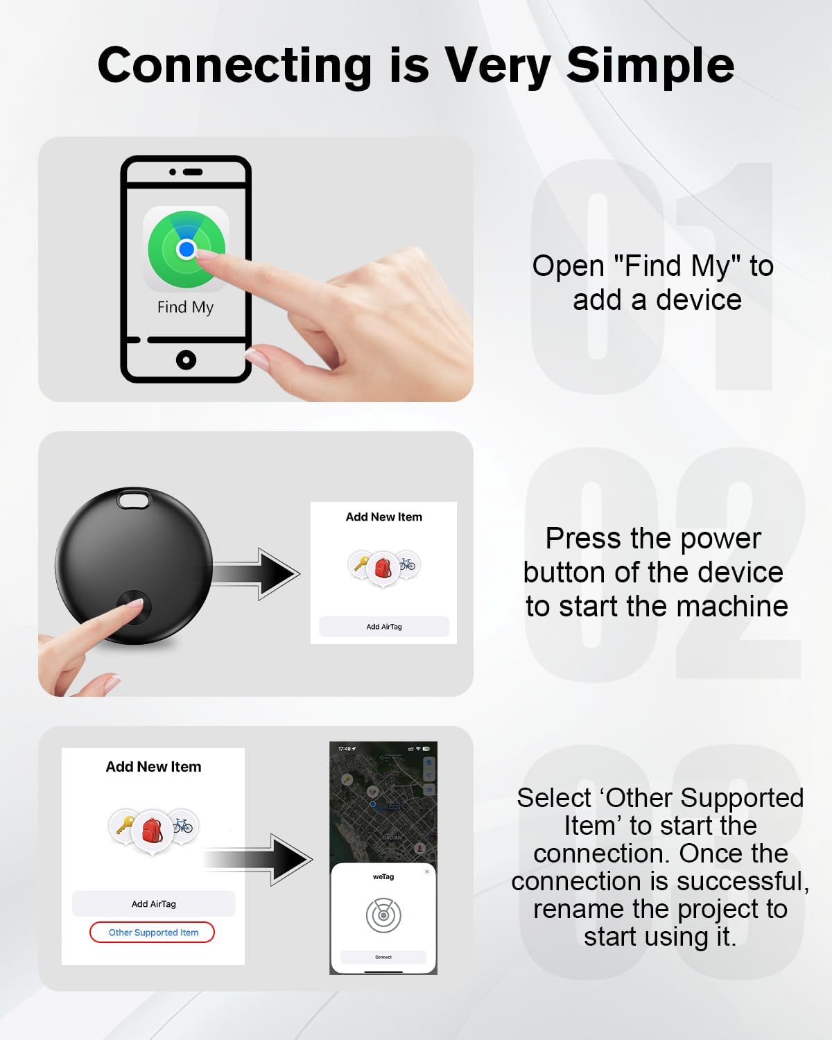 Thumbnail 6 de weTag mini Air Tracker Tag Compatible with Find My, 4‑pack