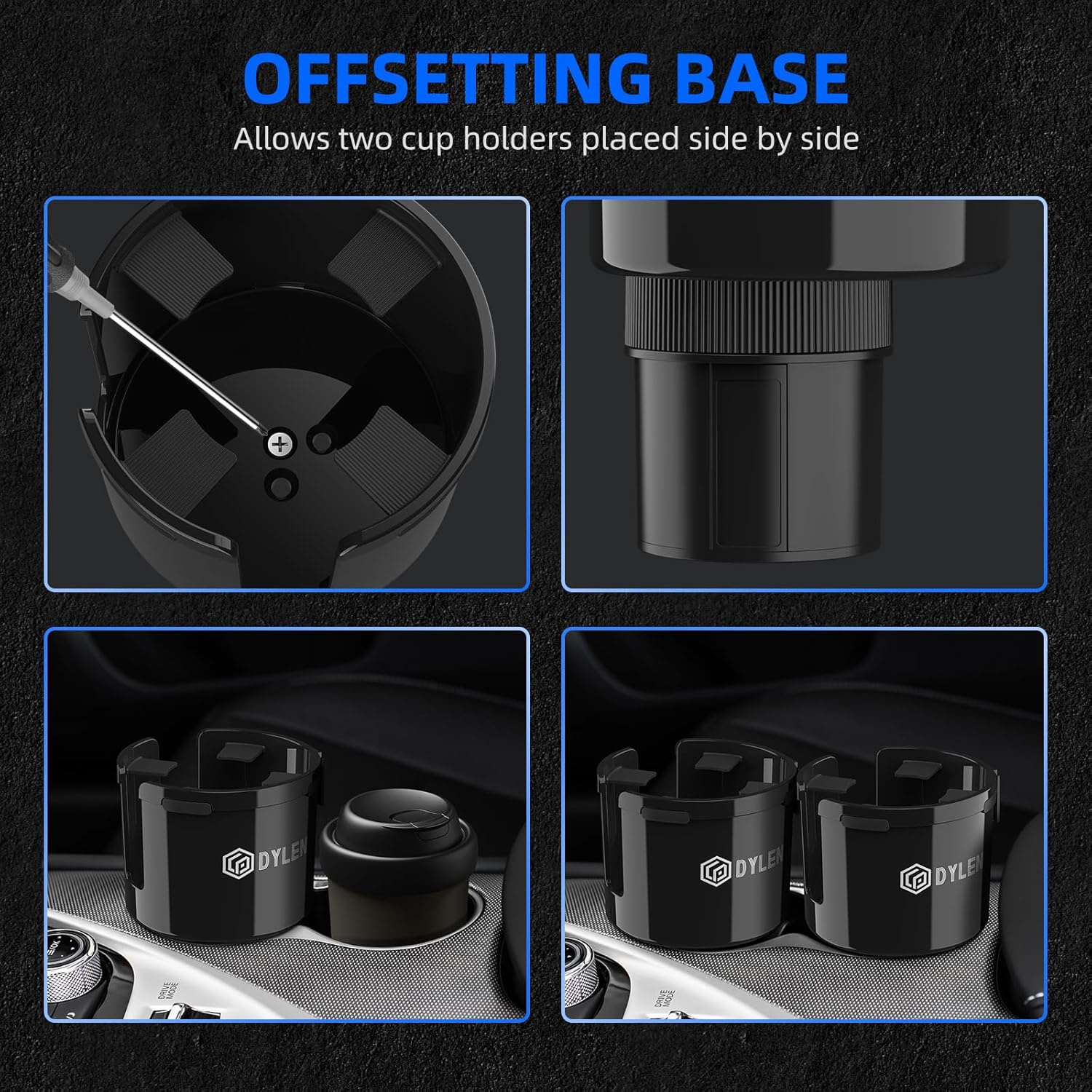 Thumbnail 5 de DYLEN Car Cup Holder Expander with phone organiser – fits large bottles and tumblers