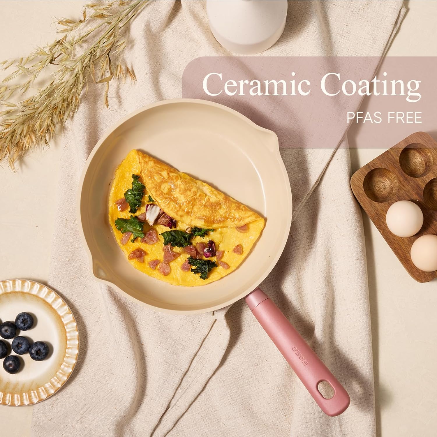 Detalle de CAROTE 21-Piece Ceramic Nonstick Cookware Set (Induction Ready)